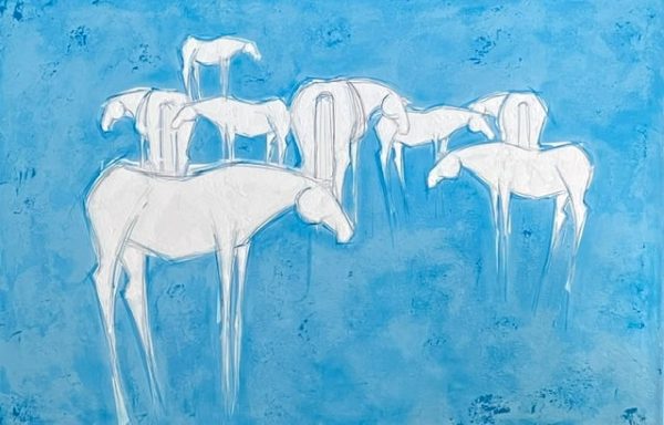 Horse study in blue